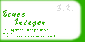 bence krieger business card